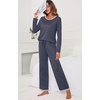 image:imagePrinStory Womens Pajama Sets Long Pjs Soft Lounge Sets XS4XLDark Gray