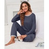 image:imagePrinStory Womens Pajama Sets Long Pjs Soft Lounge Sets XS4XLDark Gray