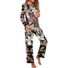 image:imagePrinStory Womens Pajama Sets Long Pjs Soft Lounge Sets XS4XLFpbig Leaf Pink