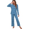 image:imagePrinStory Womens Pajama Sets Long Pjs Soft Lounge Sets XS4XLFpblue Flower
