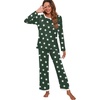image:imagePrinStory Womens Pajama Sets Long Pjs Soft Lounge Sets XS4XLFpdark Green Wh Star