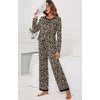 image:imagePrinStory Womens Pajama Sets Long Pjs Soft Lounge Sets XS4XLFpleopard Beige