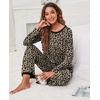 image:imagePrinStory Womens Pajama Sets Long Pjs Soft Lounge Sets XS4XLFpleopard Beige