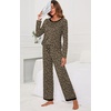 image:imagePrinStory Womens Pajama Sets Long Pjs Soft Lounge Sets XS4XLFpleopard Khaki