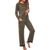 image:imagePrinStory Womens Pajama Sets Long Pjs Soft Lounge Sets XS4XLFpleopard Khaki