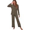 image:imagePrinStory Womens Pajama Sets Long Pjs Soft Lounge Sets XS4XLFpleopard Khaki