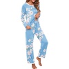 image:imagePrinStory Womens Pajama Sets Long Pjs Soft Lounge Sets XS4XLFplight Blue