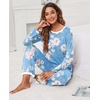 image:imagePrinStory Womens Pajama Sets Long Pjs Soft Lounge Sets XS4XLFplight Blue