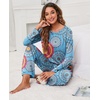 image:imagePrinStory Womens Pajama Sets Long Pjs Soft Lounge Sets XS4XLFpmix Blue