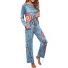 image:imagePrinStory Womens Pajama Sets Long Pjs Soft Lounge Sets XS4XLFpmix Blue