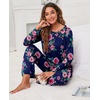 image:imagePrinStory Womens Pajama Sets Long Pjs Soft Lounge Sets XS4XLFpnavy Blue