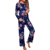 image:imagePrinStory Womens Pajama Sets Long Pjs Soft Lounge Sets XS4XLFpnavy Blue