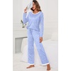 image:imagePrinStory Womens Pajama Sets Long Pjs Soft Lounge Sets XS4XLFpspot Blue