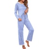 image:imagePrinStory Womens Pajama Sets Long Pjs Soft Lounge Sets XS4XLFpspot Blue