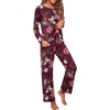 image:imagePrinStory Womens Pajama Sets Long Pjs Soft Lounge Sets XS4XLFpwine Red