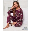 image:imagePrinStory Womens Pajama Sets Long Pjs Soft Lounge Sets XS4XLFpwine Red