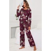 image:imagePrinStory Womens Pajama Sets Long Pjs Soft Lounge Sets XS4XLFpwine Red