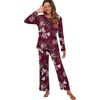 image:imagePrinStory Womens Pajama Sets Long Pjs Soft Lounge Sets XS4XLFpwine Red