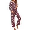 image:imagePrinStory Womens Pajama Sets Long Pjs Soft Lounge Sets XS4XLFpwine Red Wh Star