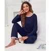 image:imagePrinStory Womens Pajama Sets Long Pjs Soft Lounge Sets XS4XLNavy Blue