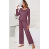 image:imagePrinStory Womens Pajama Sets Long Pjs Soft Lounge Sets XS4XLPurple Red
