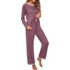 image:imagePrinStory Womens Pajama Sets Long Pjs Soft Lounge Sets XS4XLPurple Red