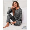 image:imagePrinStory Womens Pajama Sets Long Pjs Soft Lounge Sets XS4XLSpot Black