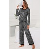 image:imagePrinStory Womens Pajama Sets Long Pjs Soft Lounge Sets XS4XLSpot Black