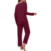image:imagePrinStory Womens Pajama Sets Long Pjs Soft Lounge Sets XS4XLWine Red