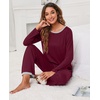 image:imagePrinStory Womens Pajama Sets Long Pjs Soft Lounge Sets XS4XLWine Red