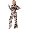 image:imagePrinStory Womens Ribbed Pajama Sets Winter Pjs 2 Piece Lounge SetFpbig Leaf Pink