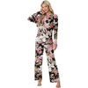 image:imagePrinStory Womens Ribbed Pajama Sets Winter Pjs 2 Piece Lounge SetFpbig Leaf Pink