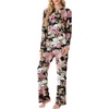 image:imagePrinStory Womens Ribbed Pajama Sets Winter Pjs 2 Piece Lounge SetFpbig Leaf Pink