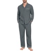 image:imagePrinStory Mens Pajamas Set Long Sleeve Button Down Sleepwear Pjs S2XL1dark Gray