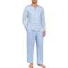 image:imagePrinStory Mens Pajamas Set Long Sleeve Henley Pjs S3XLBlue Stripe