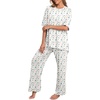 image:imagePrinStory Pajamas for Women Soft Pjs Lounge Set S4XLFpwhite Color Block