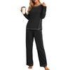 image:imagePrinStory Womens Pajama Sets 2026 Lounge Sets 2 Piece Pjs S2XLBlack