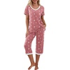 image:imagePrinStory Womens Pajama Sets Capri Pjs Soft Lounge Sets S4XLWhite Star Red