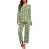image:imagePrinStory Womens Pajama Sets Long Pjs Soft Lounge Sets XS4XLFplight Green Wh Star