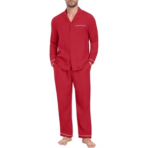image:imagePrinStory Mens Pajamas Set Long Sleeve Button Down Sleepwear Pjs S2XL1christmas Red
