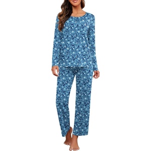 image:imagePrinStory Womens Pajama Sets Long Pjs Soft Lounge Sets XS4XLFpblue Flower