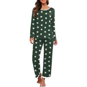 image:imagePrinStory Womens Pajama Sets Long Pjs Soft Lounge Sets XS4XLFpdark Green Wh Star