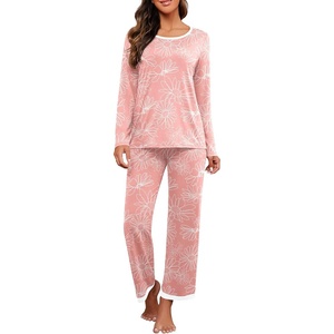 image:imagePrinStory Womens Pajama Sets Long Pjs Soft Lounge Sets XS4XLFppink Sunflower