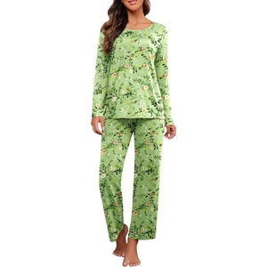 image:imagePrinStory Womens Pajama Sets Long Pjs Soft Lounge Sets XS4XLFpverdant Orang Flower