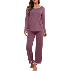 image:imagePrinStory Womens Pajama Sets Long Pjs Soft Lounge Sets XS4XLPurple Red