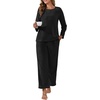 image:imagePrinStory Flannel Pajamas for Women Set Winter Fleece Pjs Sets S2XLBlack
