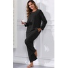 image:imagePrinStory Flannel Pajamas for Women Set Winter Fleece Pjs Sets S2XLBlack