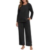 image:imagePrinStory Flannel Pajamas for Women Set Winter Fleece Pjs Sets S2XLBlack