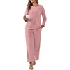 image:imagePrinStory Flannel Pajamas for Women Set Winter Fleece Pjs Sets S2XLDusty Pink