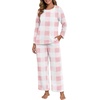 image:imagePrinStory Flannel Pajamas for Women Set Winter Fleece Pjs Sets S2XLFppink Large Plaid